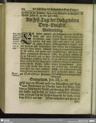 Am Fest-Tage der Hochgelobten Drey-Einigkeit