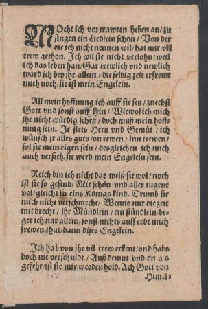 MOcht ich vor trawren heben an/ zu || singen ein Liedlein schon/