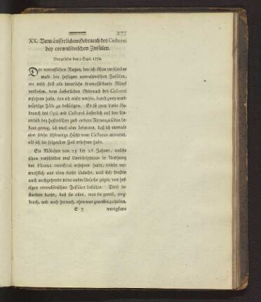 XX. Vom äusserlichen Gebrauch des Caftorei bey convulsivischen Zufällen