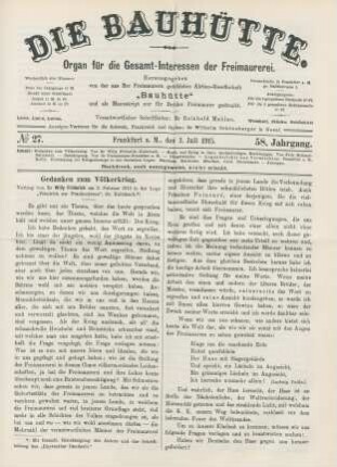 No. 27. Frankfurt a. M., den 3. Juli 1915. 58. Jahrgang.