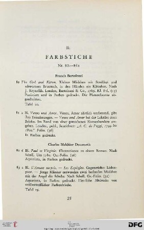 II. Farbstiche 8Nr. 80-84)