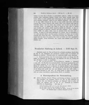 Wendischer Städtetag zu Lübeck. - 1503 Sept. 16.