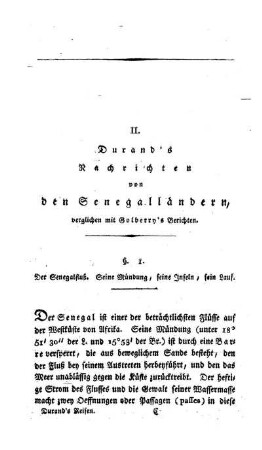 §. 1. Der Senegalfluß. Seine Mündung seine Inseln, sein Lauf.
