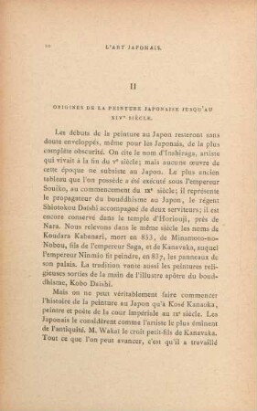 II. Origines de la peinture japonaise jusqu'au XIVe siècle