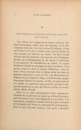 II. Origines de la peinture japonaise jusqu'au XIVe siècle