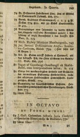 In Octavo et Forma Minori