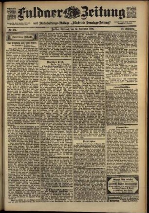 Zweite Ausgabe vom Mittwoch, den 14. November 1900.