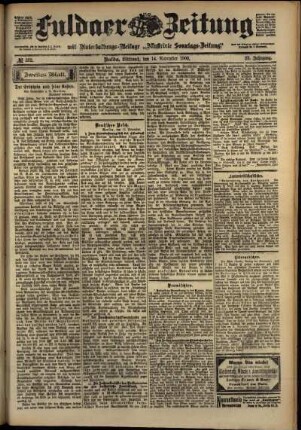 Zweite Ausgabe vom Mittwoch, den 14. November 1900.
