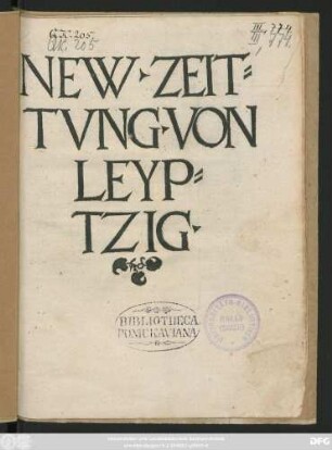 NEW. ZEIT=||TVNG. VON || LEYP=||TZIG.||