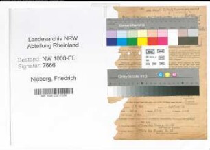 Entnazifizierung Friedrich Nieberg, geb. 01.08.1901 (Lehrer)