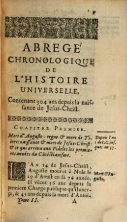 Abrégé Chronologique De L'Histoire Universelle, 2