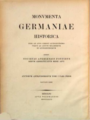 Salviani presbyteri Massiliensis libri qui supersunt