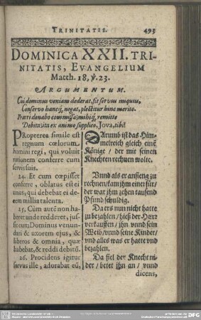 Dominica XXII. Trinitatis, Evangelium Matth. 18, v. 23.