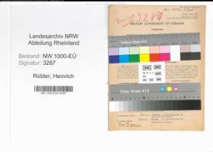 Entnazifizierung Heinrich Ridder, geb. 15.12.1908 (Angest.)