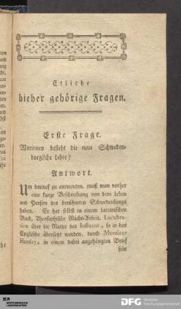 Etliche hieher gehörige Fragen.
