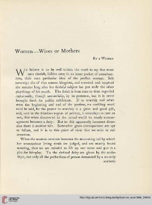 3: Women : wives or mothers