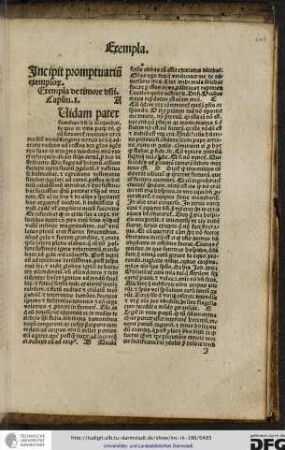 Incipit promptuarium exemplorum.