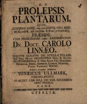 Prolepsis Plantarum