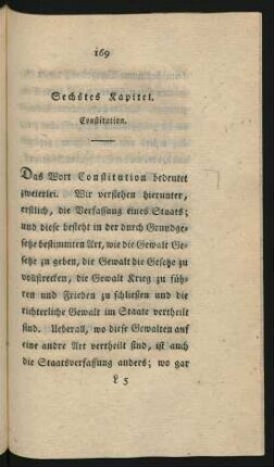 Sechstes Kapitel. Constitution.