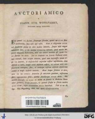 Auctori Amico S. Ioann. Aug. Wohlfahrt