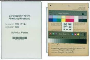 Entnazifizierung Martin Schmitz , geb. 25.08.1898 ()