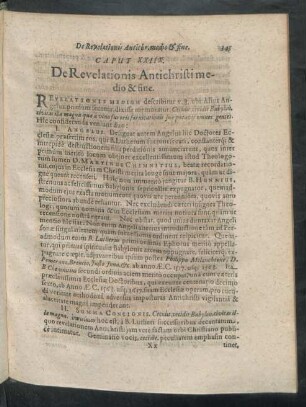 Caput XXIIX. De Revelationis Antichristi medio & fine