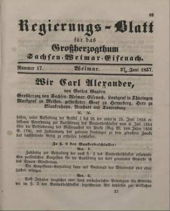 Nr. 17 : 27. Juni 1857