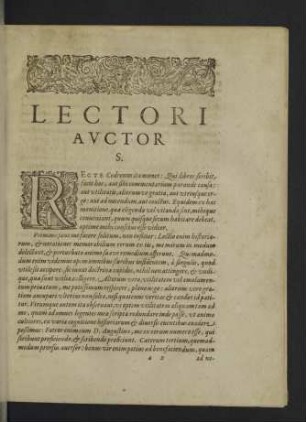 Lectori Auctor S.
