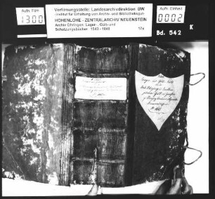 Lager- und Gültbuch über das Amt Schrozberg und Lindlein, renoviert durch Philipp Dietrich Sutorius 1685, revidiert durch Heinrich Friedrich Kistner 1700.