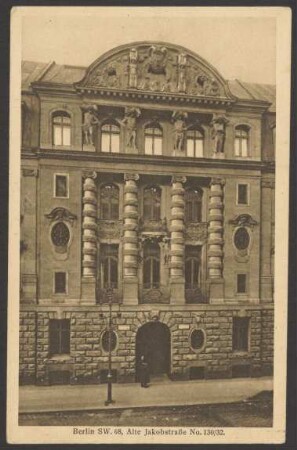 Ansichtskarte Generaldirektion Victoria-Versicherung, Alte Jakobstraße