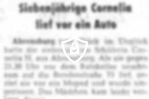 Siebenjährige [Name maskiert] vor ein Auto