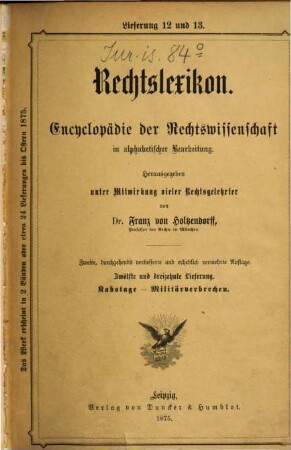 Rechtslexikon, 2. Kabinetsjustiz - Zypoeus