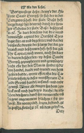 An den Leser.