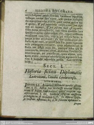 Sect. I. Historia fictitii Diplomatis Ludoviciani, Coenobii Lindaviensis