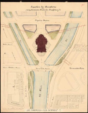 Evangelische Garnisonkirche, Straßburg Wettbewerb: Lageplan