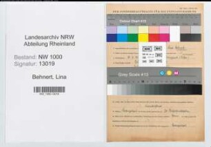 Entnazifizierung Lina Behnert, geb. 20.02.1894 (Postsekretaerin)