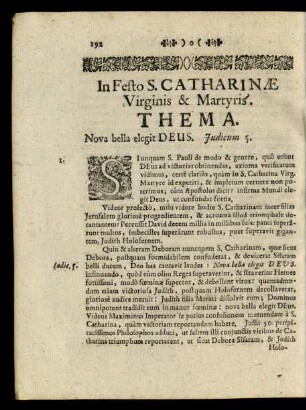 In Festo S. Catharinae Virginis & Martyris.