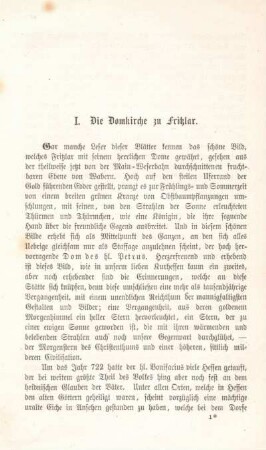 I. Die Domkirche zu Fritzlar.