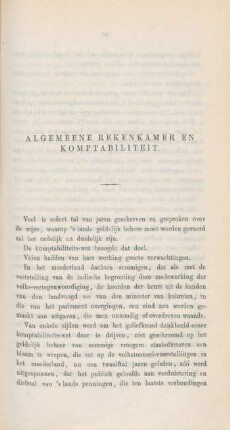 Algemeene Rekenkamer en komptabiliteit