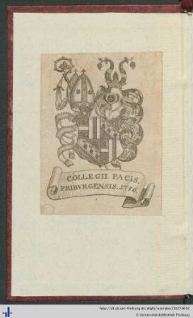 Besitzvermerk des Collegium Pacis.
