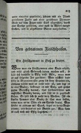 Von gebratenen Fleischspeisen.