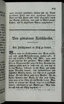 Von gebratenen Fleischspeisen.