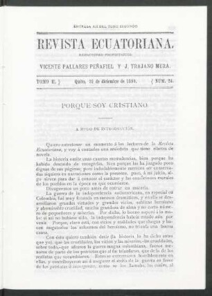 Tomo 2. - Quito, 31 de diciembre de 1890. - Núm. 24