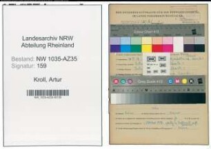 Entnazifizierung Artur Kroll , geb. 18.03.1907 (Bergmann)