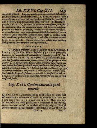 Cap. XIII. Condemnatio in id quod interest