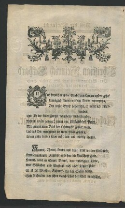 [Zoll der Ehrfurcht Bey der Höchstbeglückten Eheverbindung ...]
