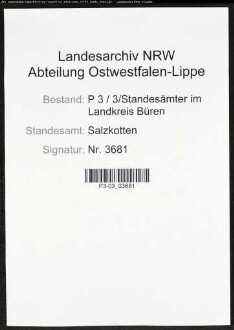 Heiratsregister Standesamt Salzkotten