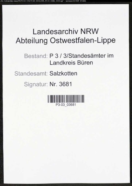 Heiratsregister Standesamt Salzkotten