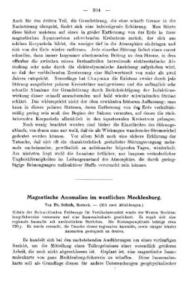 Magnetische Anomalien im westlichen Mecklenburg