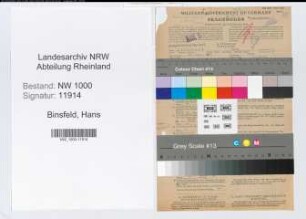 Entnazifizierung Hans Binsfeld, geb. 22.09.1895 (Sachbearbeiter)